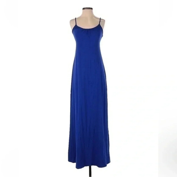 Express | Sapphire Blue Floor Length Open Back Maxi Cocktail Party Dress Size XS - Picture 1 of 2